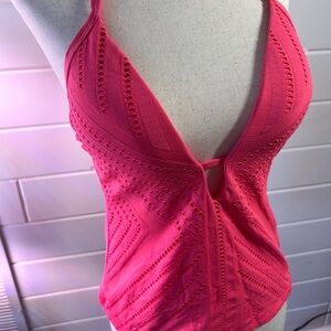 Kenneth Cole Reaction Coral Crochet-Detail Bikini Top NWT